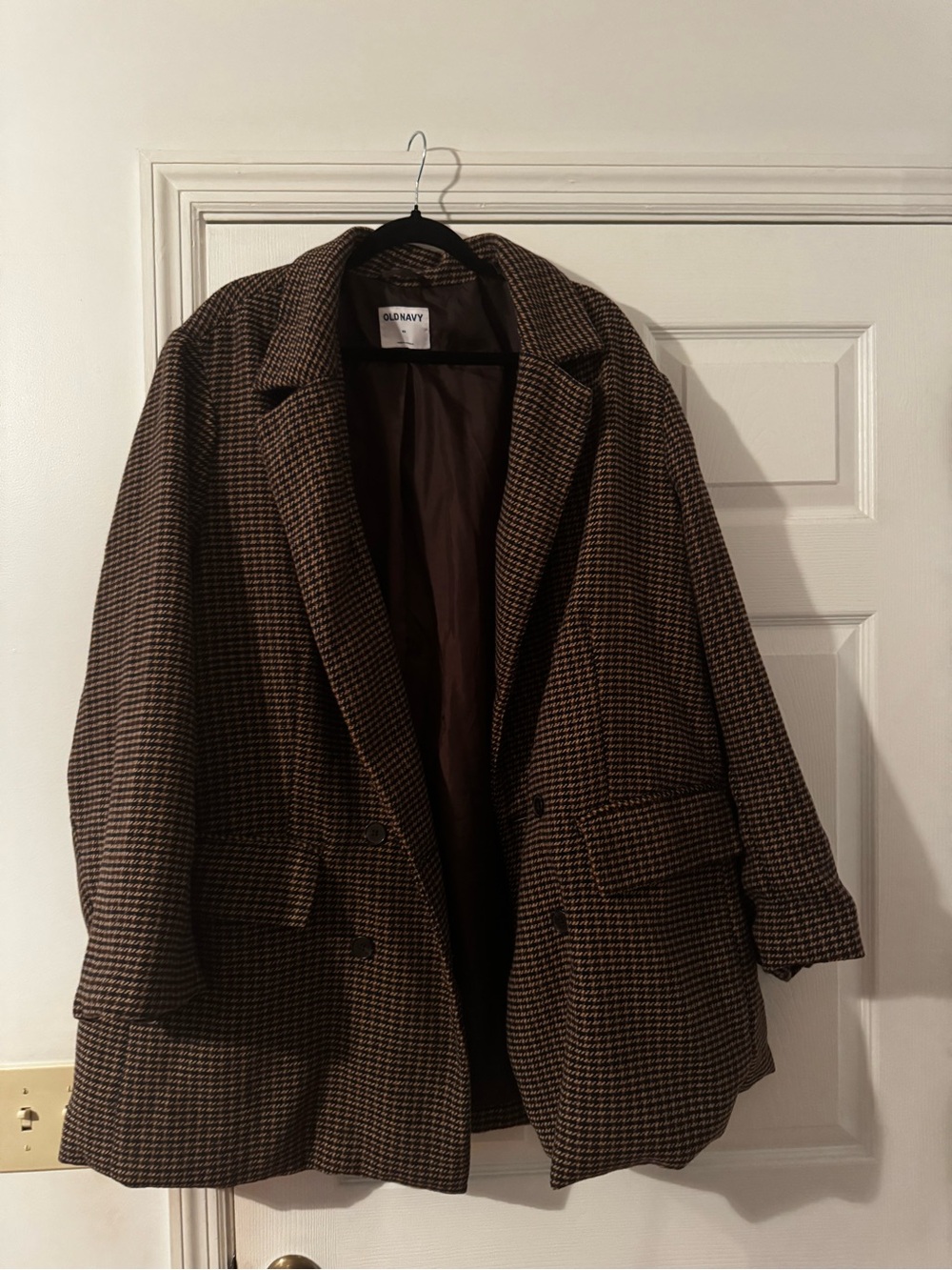 Old Navy Brown Houndstooth Blazer Jacket